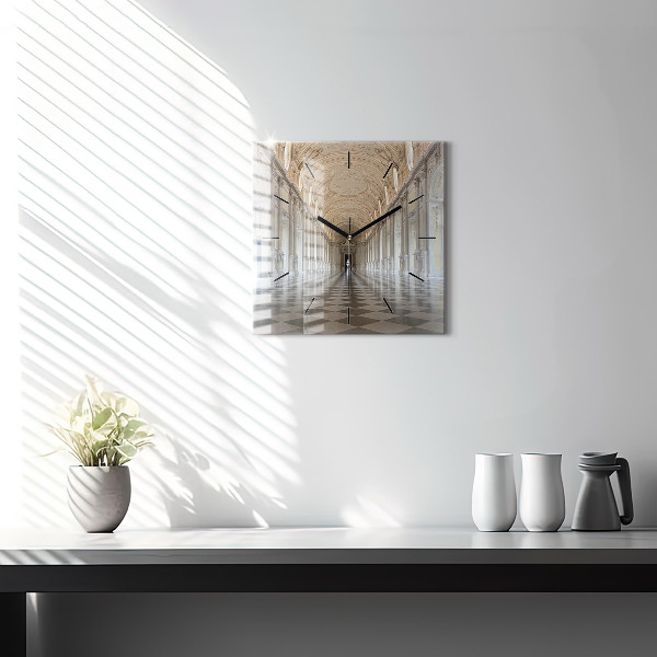 Ceas pătrat de perete din sticlă Muzeul La Veneria Reale