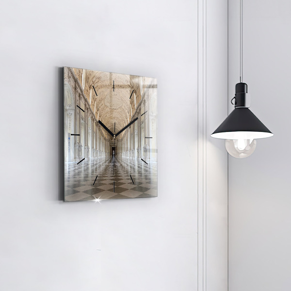 Ceas pătrat de perete din sticlă Muzeul La Veneria Reale