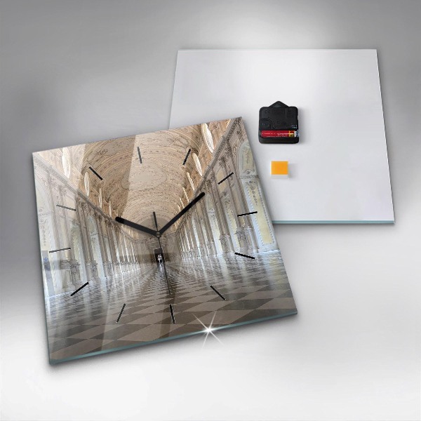 Ceas pătrat de perete din sticlă Muzeul La Veneria Reale