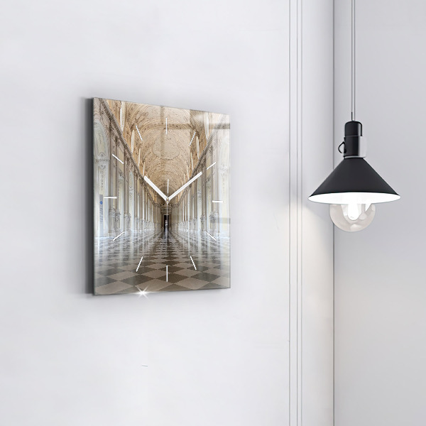 Ceas pătrat de perete din sticlă Muzeul La Veneria Reale