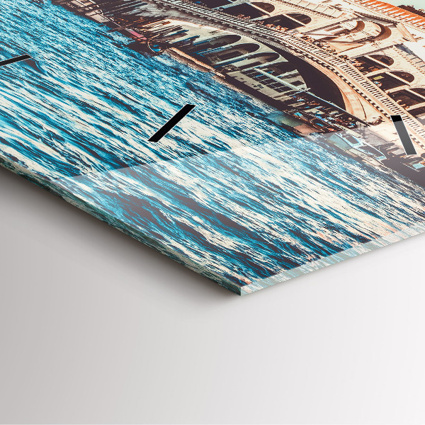 Ceas pătrat de perete din sticlă Podul Rialto din Veneția