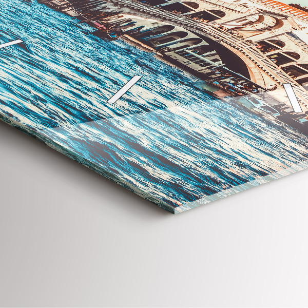 Ceas pătrat de perete din sticlă Podul Rialto din Veneția