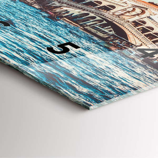 Ceas pătrat de perete din sticlă Podul Rialto din Veneția