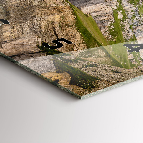 Ceas pătrat de perete din sticlă Munții stâncoși