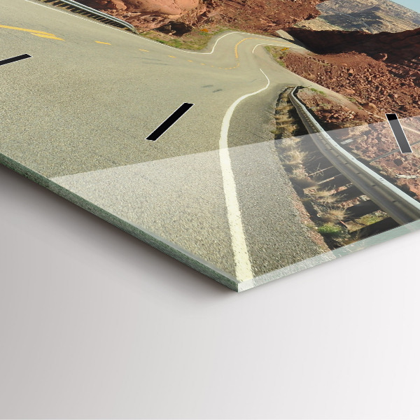 Ceas pătrat de perete din sticlă Route 66 în SUA