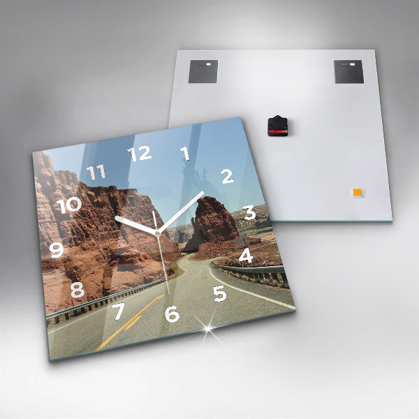 Ceas pătrat de perete din sticlă Route 66 în SUA
