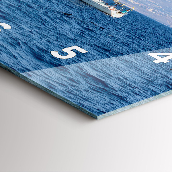 Ceas pătrat de perete din sticlă Yacht în Tenerife