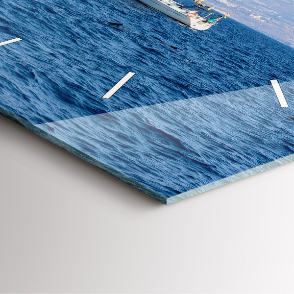 Ceas pătrat de perete din sticlă Yacht în Tenerife