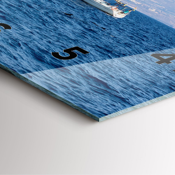 Ceas pătrat de perete din sticlă Yacht în Tenerife