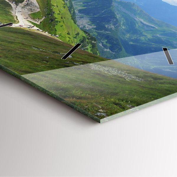 Ceas pătrat de perete din sticlă Kasprowy Wierch Zakopane