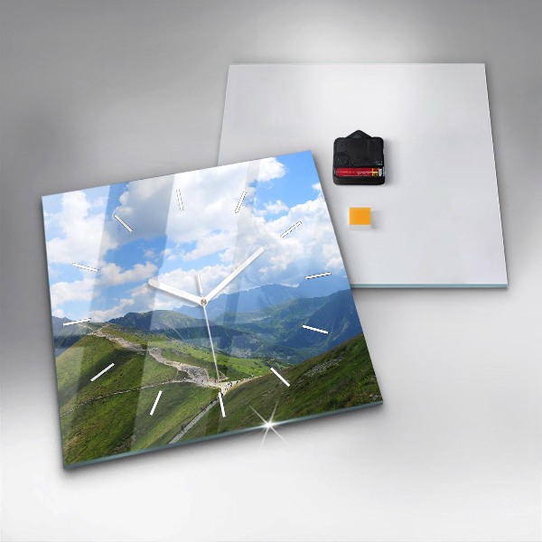 Ceas pătrat de perete din sticlă Kasprowy Wierch Zakopane