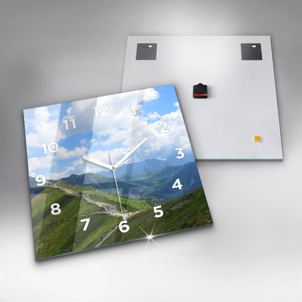Ceas pătrat de perete din sticlă Kasprowy Wierch Zakopane