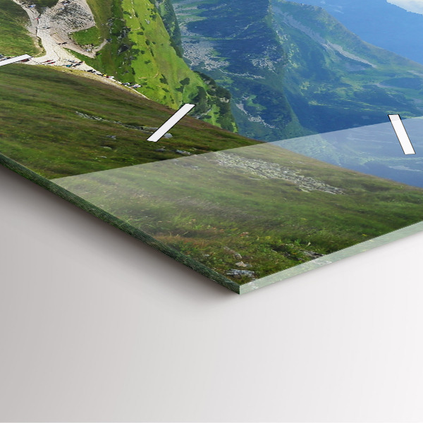 Ceas pătrat de perete din sticlă Kasprowy Wierch Zakopane