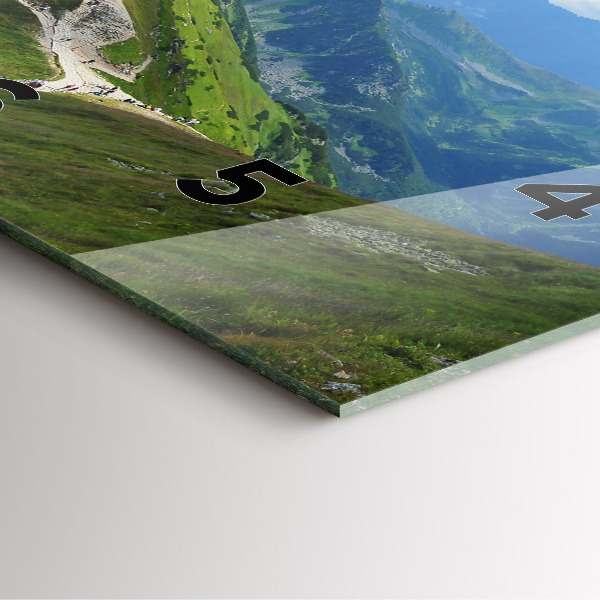 Ceas pătrat de perete din sticlă Kasprowy Wierch Zakopane