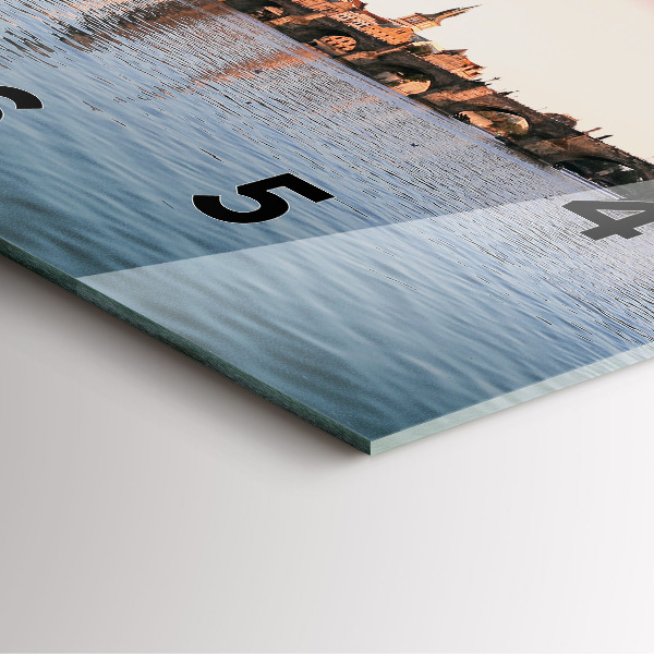 Ceas pătrat de perete din sticlă Podul Carol din Praga