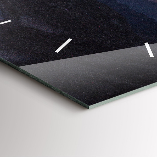 Ceas pătrat de perete din sticlă Munții la apus