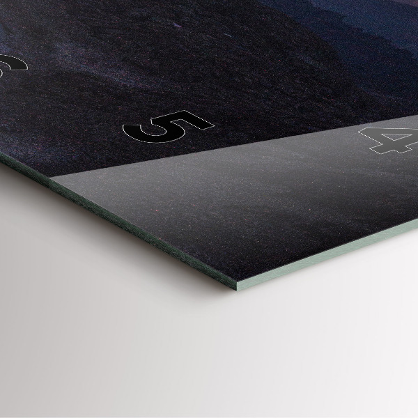 Ceas pătrat de perete din sticlă Munții la apus