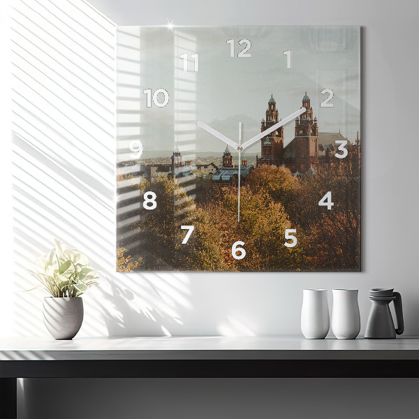 Ceas pătrat de perete din sticlă Galeria de Artă din Glasgow