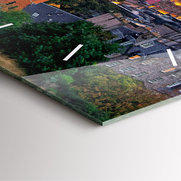 Ceas pătrat de perete din sticlă Edinburgh de la Calton Hill