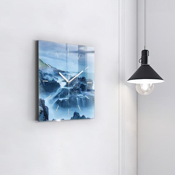 Ceas pătrat de perete din sticlă Far