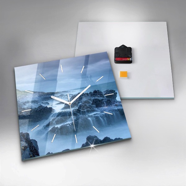 Ceas pătrat de perete din sticlă Far