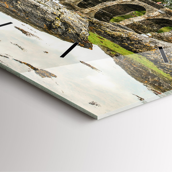 Ceas pătrat de perete din sticlă Castelul Eilean Donan, Scoția