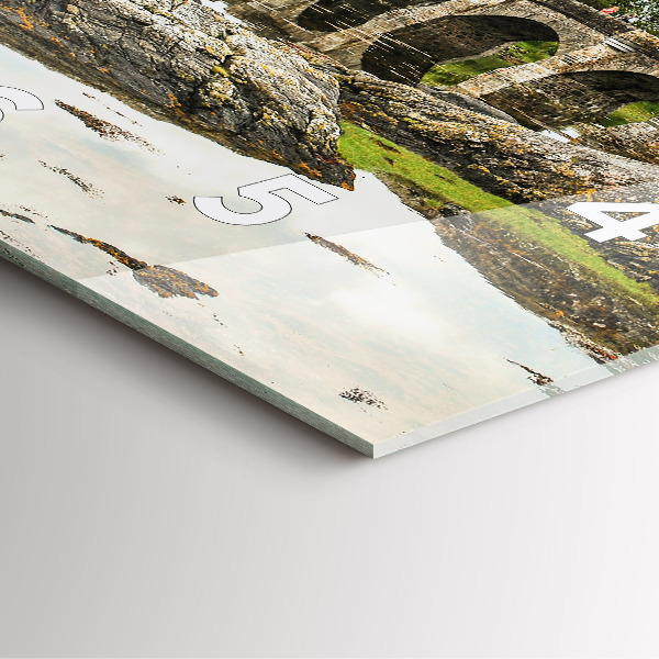 Ceas pătrat de perete din sticlă Castelul Eilean Donan, Scoția