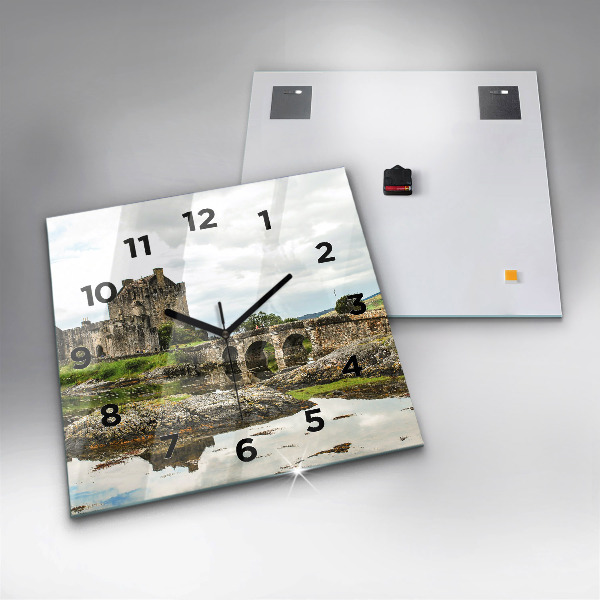 Ceas pătrat de perete din sticlă Castelul Eilean Donan, Scoția
