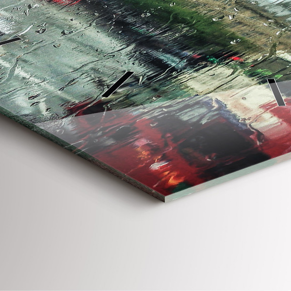 Ceas pătrat de perete din sticlă Londra ploioasă