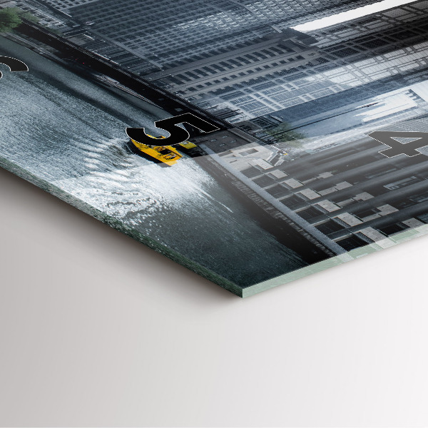 Ceas pătrat de perete din sticlă Panorama orasului