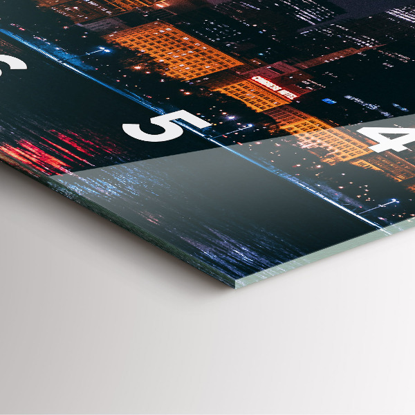 Ceas pătrat de perete din sticlă Peisajul urban din Chicago