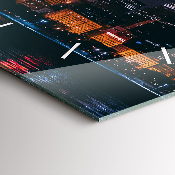 Ceas pătrat de perete din sticlă Peisajul urban din Chicago