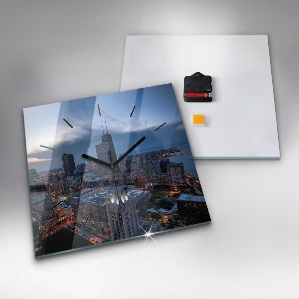 Ceas pătrat de perete din sticlă Fotografie din Chicago