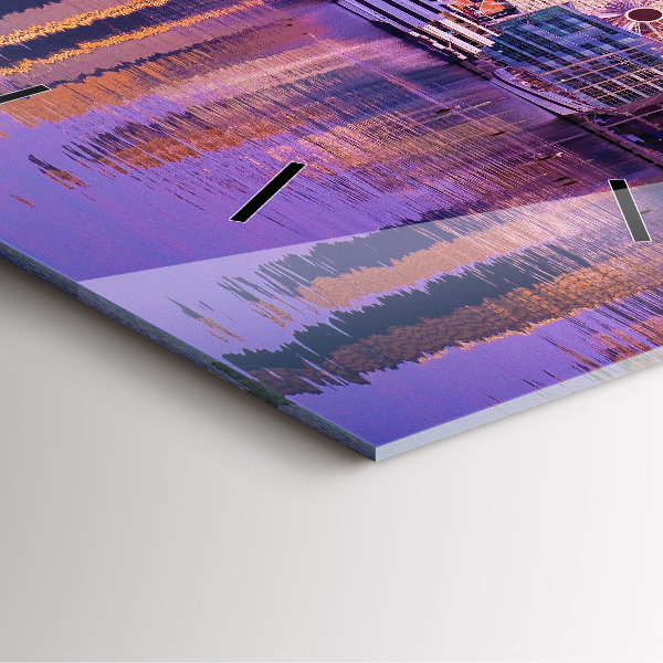 Ceas pătrat de perete din sticlă Vedere asupra zgârie-norilor din SUA