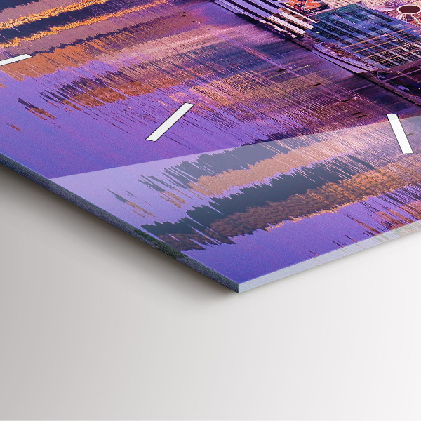 Ceas pătrat de perete din sticlă Vedere asupra zgârie-norilor din SUA