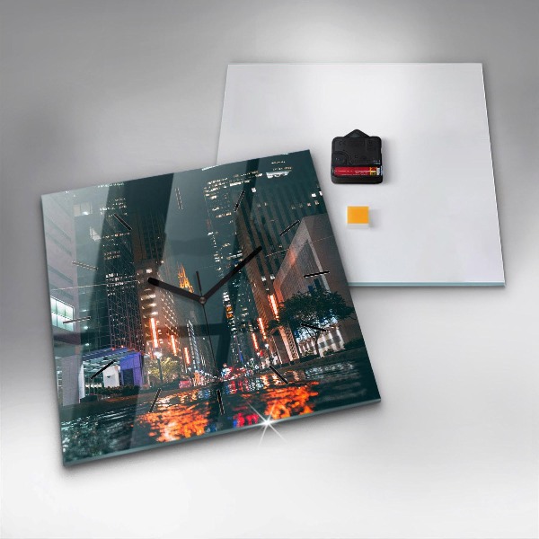 Ceas pătrat de perete din sticlă Hotel Hilton din Houston