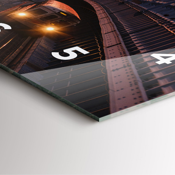 Ceas pătrat de perete din sticlă Podul Benjamin Franklin