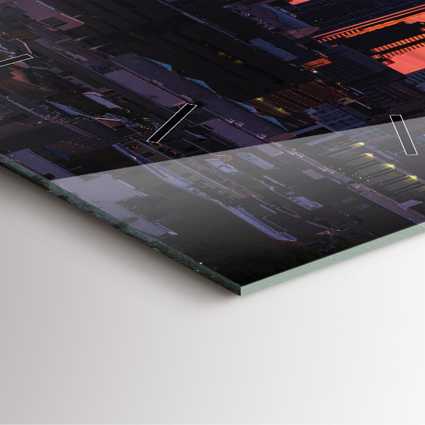 Ceas pătrat de perete din sticlă Orizontul orașului Philadelphia