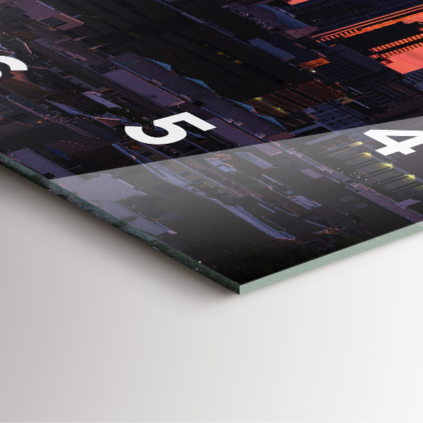 Ceas pătrat de perete din sticlă Orizontul orașului Philadelphia