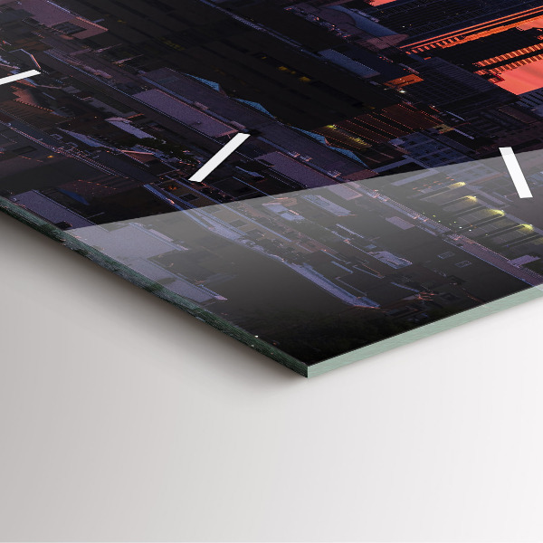 Ceas pătrat de perete din sticlă Orizontul orașului Philadelphia