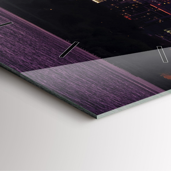 Ceas pătrat de perete din sticlă Orizontul orașului Philadelphia