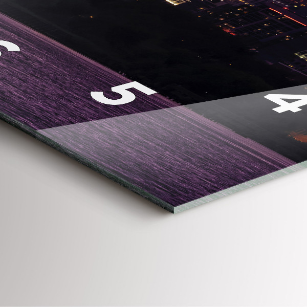 Ceas pătrat de perete din sticlă Orizontul orașului Philadelphia