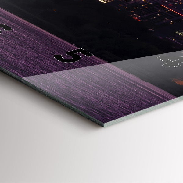 Ceas pătrat de perete din sticlă Orizontul orașului Philadelphia