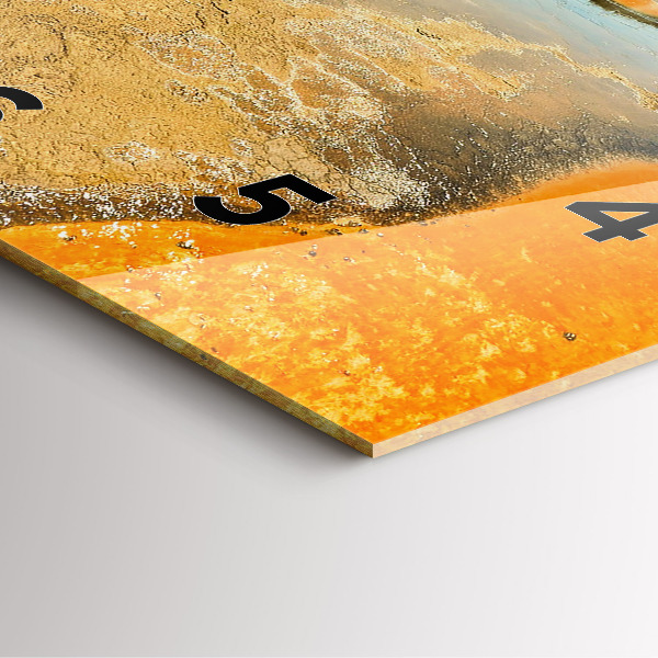 Ceas pătrat de perete din sticlă Lac cu Munți