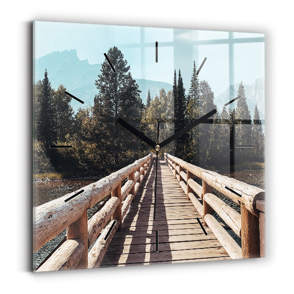 Ceas pătrat de perete din sticlă Munții din Yellowstone