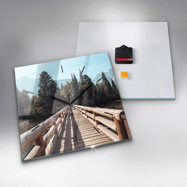 Ceas pătrat de perete din sticlă Munții din Yellowstone