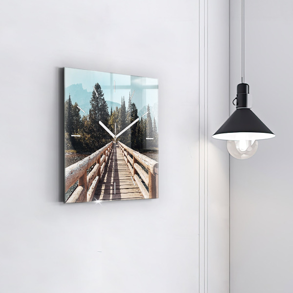 Ceas pătrat de perete din sticlă Munții din Yellowstone