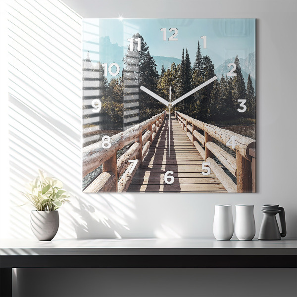 Ceas pătrat de perete din sticlă Munții din Yellowstone