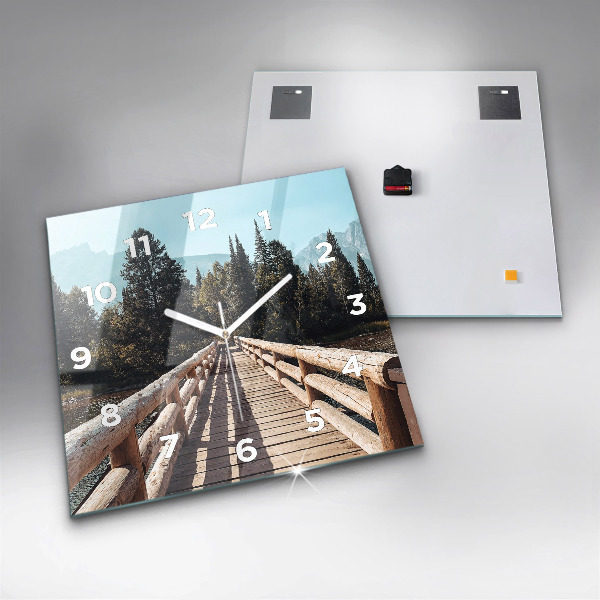Ceas pătrat de perete din sticlă Munții din Yellowstone