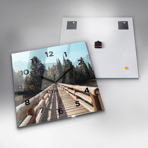 Ceas pătrat de perete din sticlă Munții din Yellowstone
